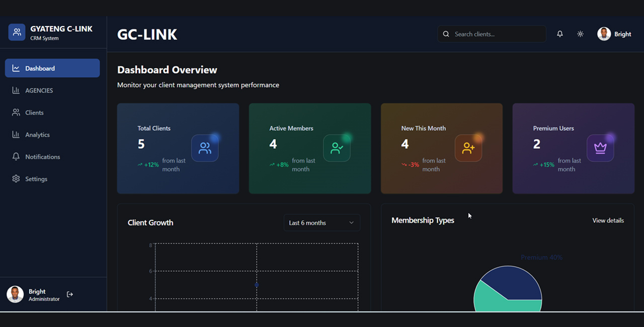 CRM System - GC Link Screen Interface